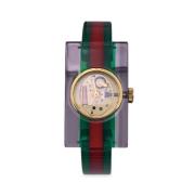 Pre-owned Stainless Steel watches Gucci Vintage , Green , Dames