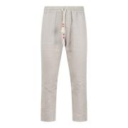 Linnen Broek Regular Fit Trekkoord Tailleband MC2 Saint Barth , Beige ...