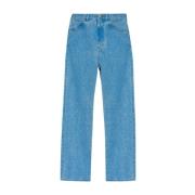 Blauwe Jeans met Logo Applicatie Marni , Blue , Heren