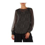 Lange Mouw Blouse Manila Grace , Black , Dames