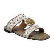 Stijlvolle zomersandalen met sleehak Pollini , White , Dames