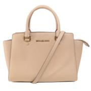 Pre-owned Leather handbags Michael Kors Pre-owned , Beige , Dames