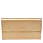 Pre-owned Leather wallets Louis Vuitton Vintage , Beige , Dames