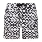 Geometrische Water Zwemshorts MC2 Saint Barth , Black , Heren