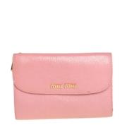 Pre-owned Leather wallets Miu Miu Pre-owned , Pink , Dames