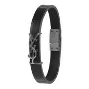 Opyum Leren Armband Saint Laurent , Black , Heren