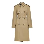 Dubbelrijige Trenchcoat Burberry , Beige , Dames