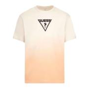 Korte Mouw T-shirt Guess , Orange , Heren