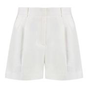 Linnen Bermuda Shorts Michael Kors , White , Dames