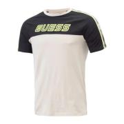 Korte Mouw T-shirt Guess , Beige , Heren