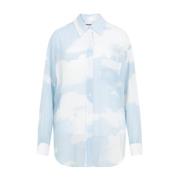 All Over Print Shirt Blauw Moschino , Blue , Dames