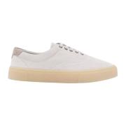 Suede Low-Top Sneakers met Logo Detail Brunello Cucinelli , White , He...