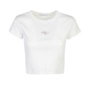 Witte T-shirts en Polos Calvin Klein Jeans , White , Dames