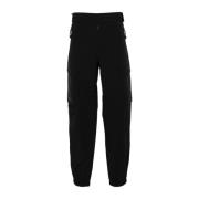 Zwarte Cargo Broek met Reflecterende Details Moncler , Black , Heren