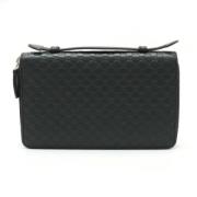 Pre-owned Leather wallets Gucci Vintage , Black , Dames