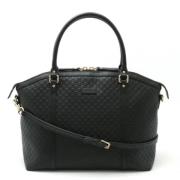 Pre-owned Leather handbags Gucci Vintage , Black , Unisex