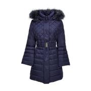 Lang Puffer Jas Guess , Blue , Dames