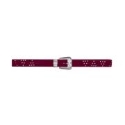 Bordeaux Leren Riem Dante 6 , Red , Dames