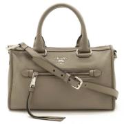 Pre-owned Leather prada-bags Prada Vintage , Gray , Dames