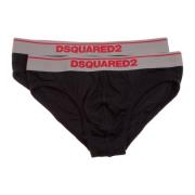 Zwarte Briefs met Logo Details Dsquared2 , Black , Heren