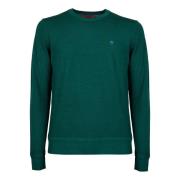 Groene Wol Crew-Neck Sweater Gallo , Green , Heren