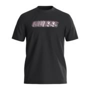 Korte Mouw T-shirt Guess , Black , Heren