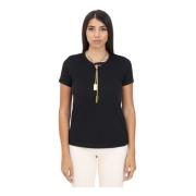 Zwart T-shirt met Ketting Elisabetta Franchi , Black , Dames