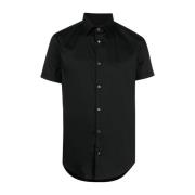 Zwarte Katoenen Klassieke Kraag Shirt Emporio Armani , Black , Heren