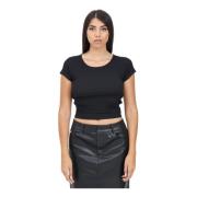 Zwart T-shirt met korte mouwen en open rug Calvin Klein Jeans , Black ...