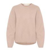 Zachte Gebreide Pullover Sandy Grey Melange InWear , Beige , Dames