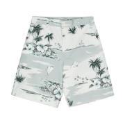 Hawaiian Landscape Board Shorts Maison Kitsuné , Green , Heren