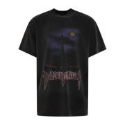 Dubbele Voorkant T-Shirt Balenciaga , Black , Heren