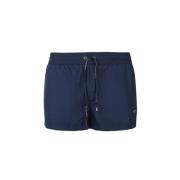 Navyblauwe Strandshorts met Elastische Tailleband en Logo Plaatje Dolc...