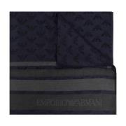 Sjaal met Logo Emporio Armani , Blue , Heren