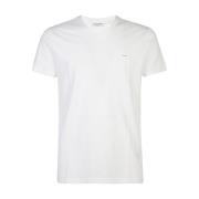 Witte T-shirts en Polos V-hals Calvin Klein , White , Heren