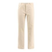 Stretch Katoenen Broek met Achterlogo Patch Brunello Cucinelli , Beige...