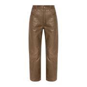 Leren broek Detroit Rick Owens , Brown , Dames