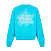 Devil Glow Logo Sweatshirt Fluo Blue Acne Studios , Blue , Heren