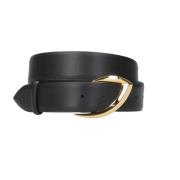 Zwart Leren Riem met Asymmetrische Gesp Orciani , Black , Dames