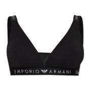 Katoenen bh met logo Emporio Armani , Black , Dames