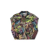 Tropische Print Cropped Blouse met Zakken Motivi , Multicolor , Dames