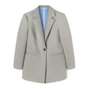 Neopreen Oversized Blazer Jas Motivi , Gray , Dames