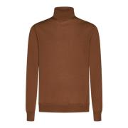 Bruine Wol Roll-Neck Trui D4.0 , Brown , Heren