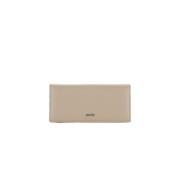 Stijlvolle Leren Portemonnee Poche Paris , Beige , Dames