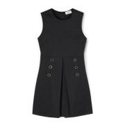 Korte Jurk met Plooien Motivi , Black , Dames