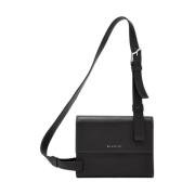 Zwarte leren crossbody tas Biagini , Black , Dames