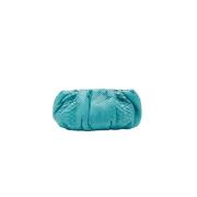 Mini Turkoois Python Clutch Handtas Biagini , Blue , Dames