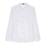 Witte Poplin Blouse met Gouden Knopen Fiorella Rubino , White , Dames