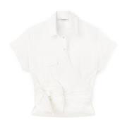 Poplin Cross-Over Blouse Motivi , White , Dames