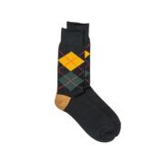 Argyle Crew Sokken Zwart/Kaneel RoToTo , Multicolor , Unisex